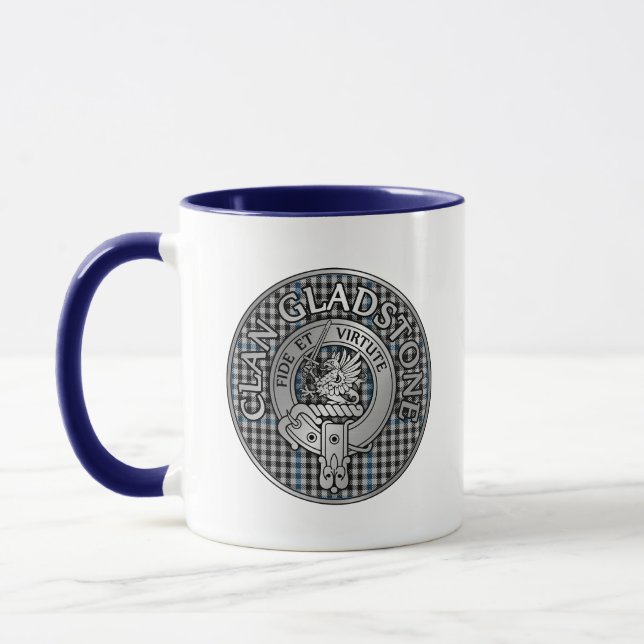 Clan Gladstone Wappen & Tartan Tasse (Links)