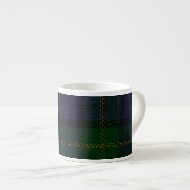 Clan Gordon Alte Antike Tartan Espresso Tasse (Vorderseite Rechts)