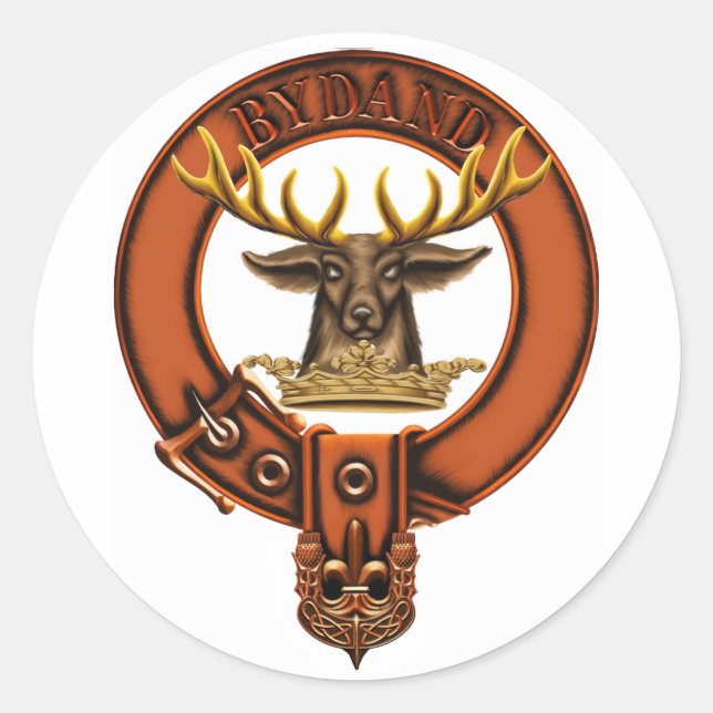 Clan Gordon Coat of Arms/ Clan Familienwappen Runder Aufkleber (Vorderseite)
