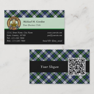 Clan Gordon Dress Tartan Business Card Visitenkarte