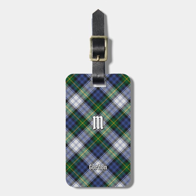 Clan Gordon Dress Tartan Gepäckmarke Gepäckanhänger (Vorderseite vertikal)