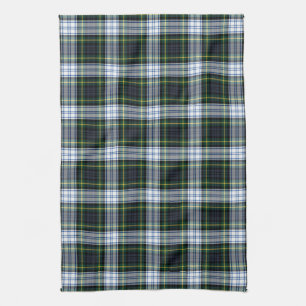 Clan Gordon Plaid Karo Grün Weiß Kariert Geschirrtuch