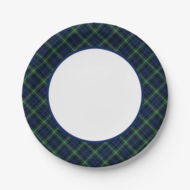 Clan Gordon Tartan Border Pappteller (Vorderseite)