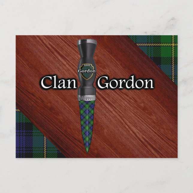 Clan Gordon Tartan Sgian Dubh Blade Postkarte (Vorderseite)