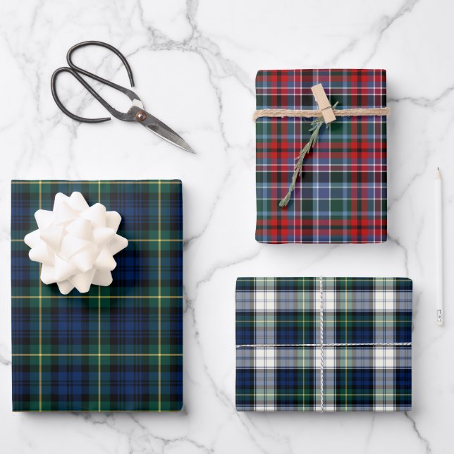 Clan Gordon Tartan Variationen Geschenkpapier Set (Vorderseite)