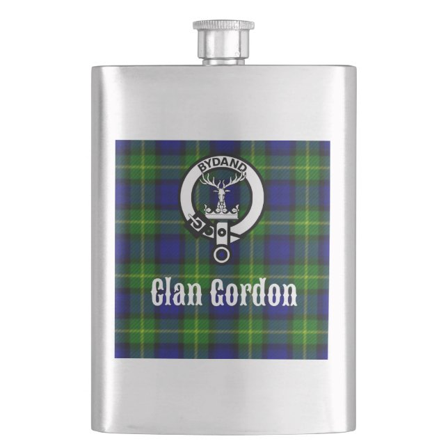 Clan Gordon Tartan Wappen Flachmann (Vorderseite)