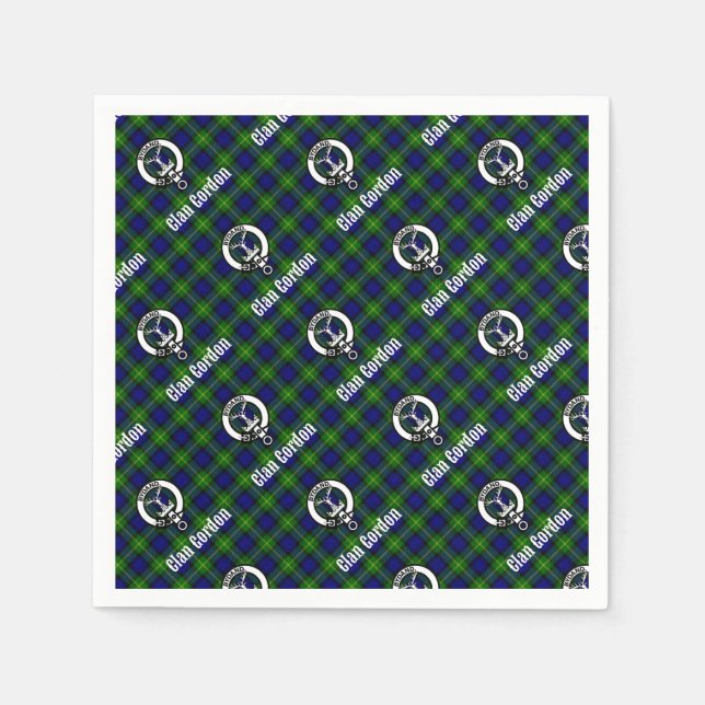 Clan Gordon Tartan Wappen Serviette (Vorderseite)