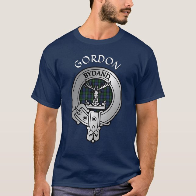 Clan Gordon Wappen & Tartan T-Shirt (Vorderseite)