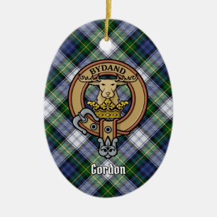 Clan Gordon Wappen über Dress Tartan Keramik Ornament
