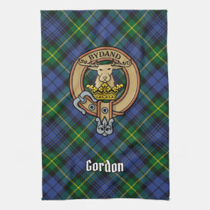 Clan Gordon Wappen über Tartan Küchentuch