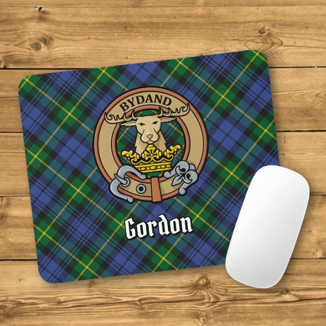 Clan Gordon Wappen über Tartan Mousepad (Von Creator hochgeladen)