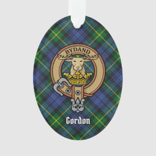 Clan Gordon Wappen über Tartan Ornament