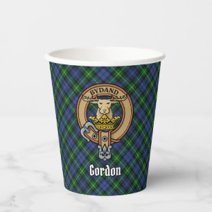 Clan Gordon Wappen über Tartan Paper Cups Pappbecher