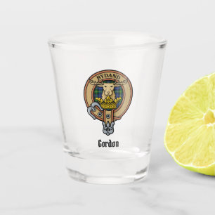 Clan Gordon Wappen über Tartan Shot Glass Schnapsglas