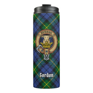 Clan Gordon Wappen über Tartan Thermosbecher