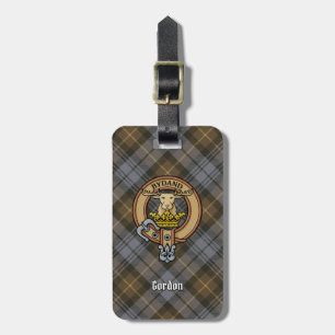 Clan Gordon Wappen über Wetterfest Tartan Gepäckanhänger
