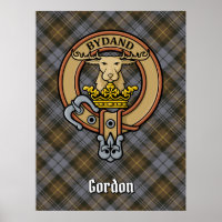 Clan Gordon Wappen über Wetterfest Tartan