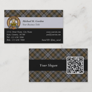 Clan Gordon Weathered Tartan Business Card Visitenkarte