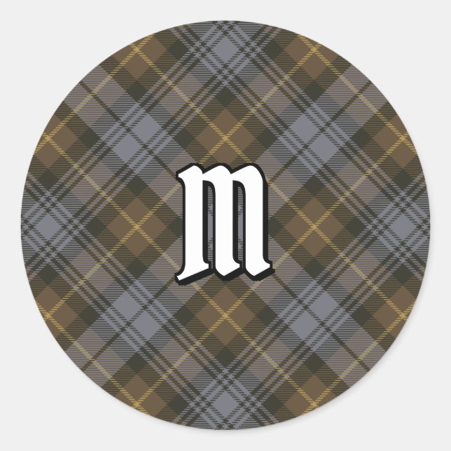 Clan Gordon Weathered Tartan Classic Round Sticker (Vorderseite)