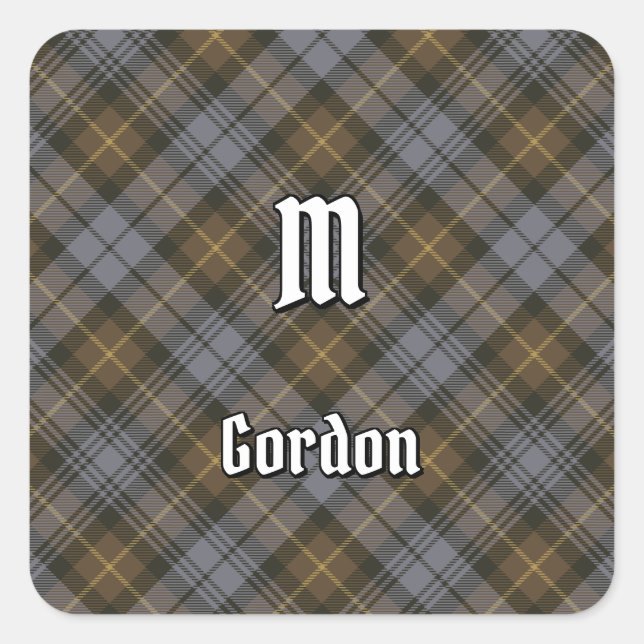 Clan Gordon Weathered Tartan Square Sticker (Vorderseite)