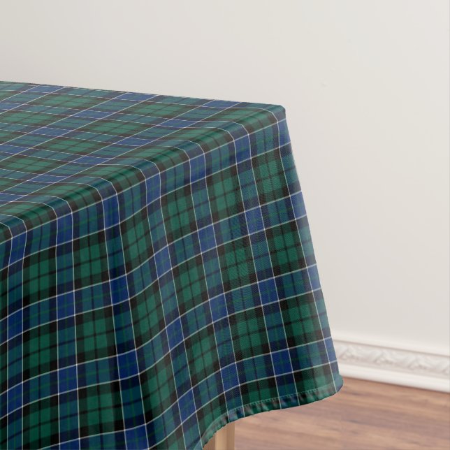 Clan Graham Blue und Green Scottish Tartan Tischdecke (Beispiel)