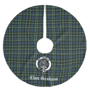 Clan Graham Montrose Tartan & Wappen Polyester Weihnachtsbaumdecke
