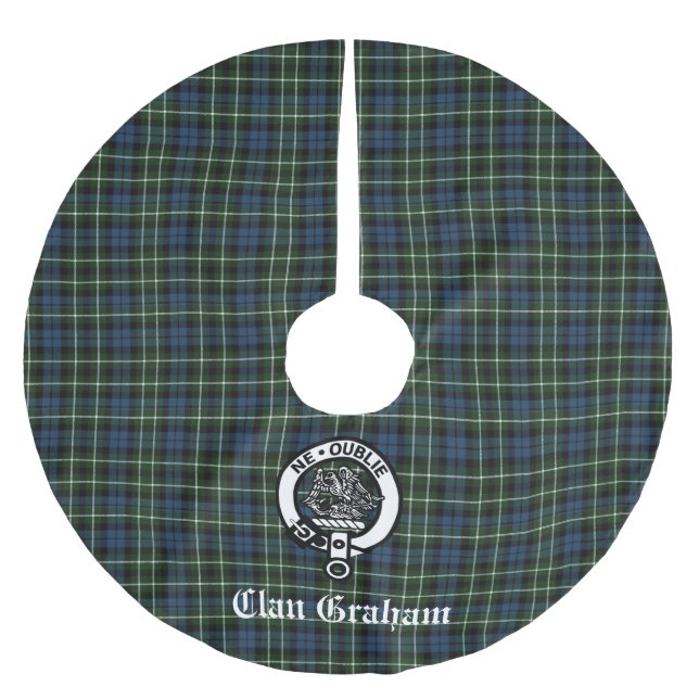 Clan Graham Montrose Tartan & Wappen Polyester Weihnachtsbaumdecke (Vorderseite)