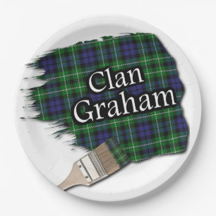 Clan-Graham schottischer Tartan-Pinsel Pappteller