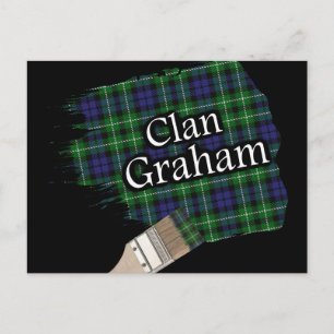 Clan Graham Scottish Tartan Paint Brush Postkarte