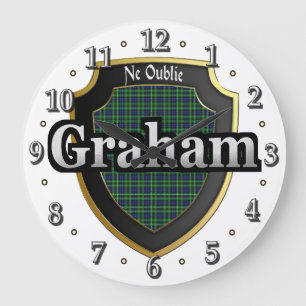 Clan Graham Tartan Scottish Dream Clock Große Wanduhr