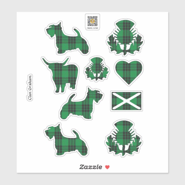Clan Graham Tartan Sticker (Blatt)