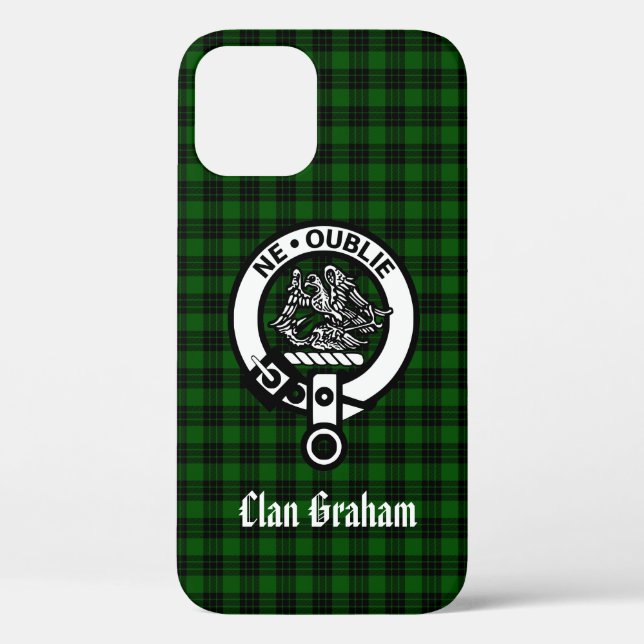 Clan Graham Wappen Abzeichen und Tartan Case-Mate iPhone Hülle (Rückseite)