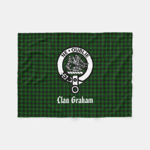 Clan Graham Wappen Abzeichen und Tartan Fleecedecke