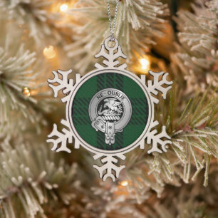 Clan Graham Wappen & Tartan Schneeflocken Zinn-Ornament
