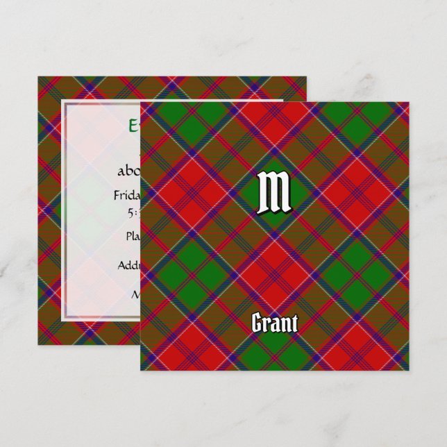 Clan Grant Tartan Einladung (Vorne/Hinten)