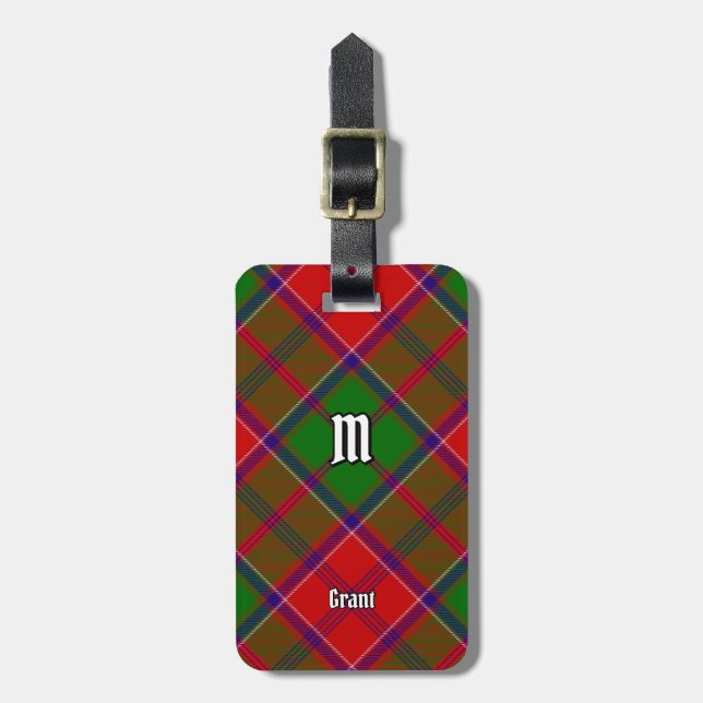 Clan Grant Tartan Gepäckanhänger (Vorderseite vertikal)