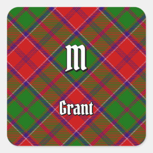 Clan Grant Tartan Quadratischer Aufkleber