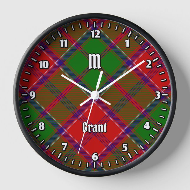 Clan Grant Tartan Uhr (Vorderseite)