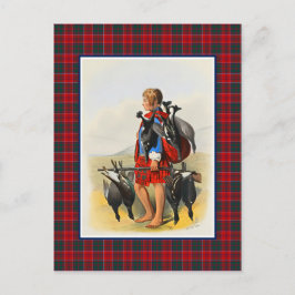 Clan Grant Vintag Illustration Tartan Frame Postkarte