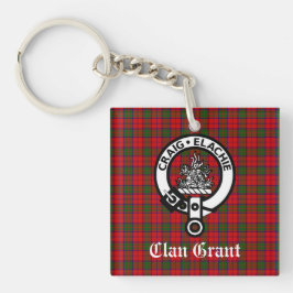 Clan Grant Wappen Abzeichen und Tartan Schlüsselanhänger
