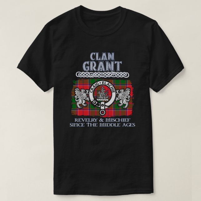 Clan Grant Wappen Schottische Clans Schottischer N T-Shirt (Design vorne)