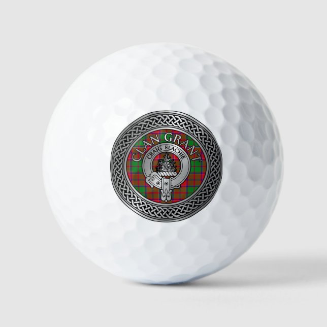 Clan Grant Wappen & Tartan Knot Golfball (Vorderseite)