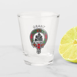 Clan Grant Wappen & Tartan Shot Glass Schnapsglas