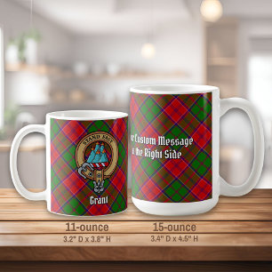 Clan Grant Wappen über Tartan Kaffeetasse