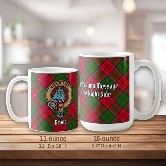 Clan Grant Wappen über Tartan Kaffeetasse (Von Creator hochgeladen)