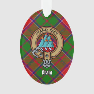 Clan Grant Wappen über Tartan Ornament