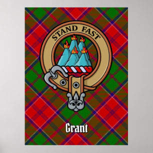 Clan Grant-Wappen über Tartan Poster