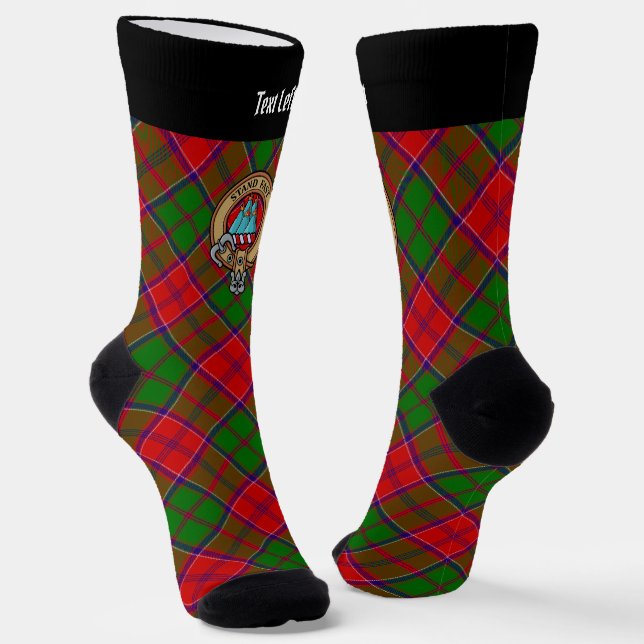 Clan Grant-Wappen über Tartan Socken (Gewinkelt)