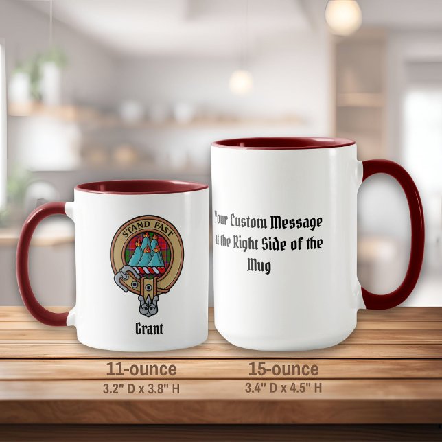 Clan Grant Wappen über Tartan Tasse (Von Creator hochgeladen)