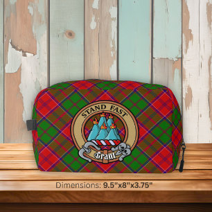 Clan Grant-Wappen über Tartan Waschbeutel